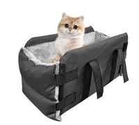 Asiento para el automóvil para perros: asiento de refuerzo de viaje de viaje de la consola de mascotas de mango | Cama para perros Cama de doble uso para automóvil y hogar, cama de transporte de viaje