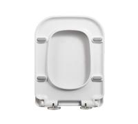 Asiento para Inodoro Cuadrado De Cierre Suave, Rectangular Tapa De Inodoro De Polipropileno Duradero, Liberación Rápida, Asiento Tapa De Baño WC Antideslizante,04C