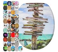 Asiento para inodoro de cierre suave, gran selección de atractivos y duradera de madera (Key West)