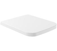Asiento para inodoro Finion de Villeroy & Boch, asiento con tapa y cierre automático, aro extraíble fabricado de Duroplast resistente, pieza de recambio original, rectangular, color blanco, brillante