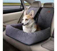 Asiento para Perros Grandes y Medianos, Extra Estable Refuerzo de Coche, Extraíble y Lavable, Asiento para Perros de Menos de 25 Kg o 2 Pequeños (Gris)