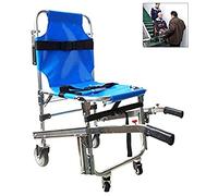 Asiento pedal Emergencia 4 Ruedas Ambulancia Bombero Evacuación Silla de transporte médico con correas de sujeción para pacientes 350 lbs Capacidad Azul