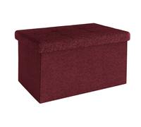 asiento plegable Intirilife 49x30x30 cm, taburete de tela con y compartimento de almacenamiento, reposapiés con asiento cóncavo, banqueta de almacenamiento plegable