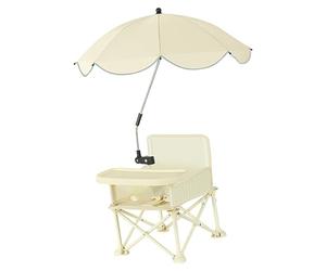 Asiento plegable para viajes - Booger portátil con mesa de comedor y cinturones seguros | CAMPAJE COMPACTO CON PARASOL para niños de 6 a 36 meses, ideal para el hogar, vacaciones y botín