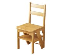 Asiento plegable portátil de madera para dormitorio y oficina, ligero, para jardín y camping, 150 kg, color natural, diseño que ahorra espacio