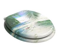 Asiento WC MDF cierre suave verde 44 x 38 cm 2 piezas | 2 unidades, MDF resistente, cierre silencioso, parachoques deslizante, fijación estándar 13-18 cm, uso interior