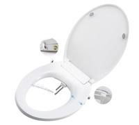 Asientos de bidé de inodoro no eléctricos con boquillas autolimpiantes dobles, parte posterior separada y femenina, spray de agua natural, asiento de inodoro cerrado suave, fácil instalación (redondo