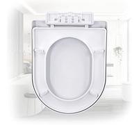 Asientos de Inodoro alargados con Tapa, Cierre silencioso y Lento, liberación rápida con un Solo Clic, instalación Sencilla, bisagra Que Nunca se afloja, fácil Limpieza, Blanco (Forma de D p