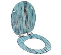 Asientos de Inodoro Asiento de Inodoro con Tapa de Cierre Suave MDF Diseño de Madera recuperada/D