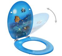Asientos de inodoro con tapa 2 uds MDF diseño fondo submarino,Bricolaje,Fontanería,Piezas y herramientas para componentes de fontanería,Accesorios de baño y bidé,Asientos de inodoros y bidés-3056408