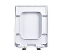 Asientos de inodoro de 35 x 45 cm, cierre silencioso, material de polipropileno resistente, tipo rectangular, grueso, silencioso, desmontable, accesorios de baño, se adapta a todos los inodoros