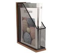 ASIFMTHOT Soporte de madera envejecida para revistas, organizador de carpetas de archivos, estante de documentos para oficina/hogar/escuela (negro)