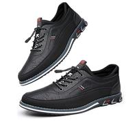 Asifn Hombres Zapatos de Cómodos Cuero Oxford de Negocios con Cordones británicos Casuales para Zapatos de Oficina de conducción clásicos Transpirables Negro 39 EU