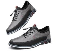 Asifn Hombres Zapatos de Cómodos Cuero Oxford de Negocios con Cordones británicos Casuales para Zapatos de Oficina de conducción clásicos Transpirables Gris 39 EU