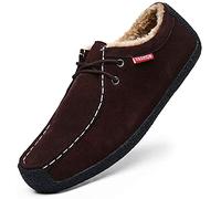 Asifn Los Zapatos Masculinos le Fu se Atan en Invierno y los Zapatos Oxford conducen de Moda Antideslizante y cálida（Marrón,44/45 EU,45 Tallas de la Marca
