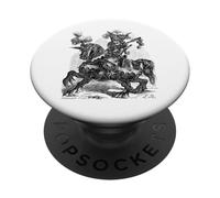 Asigna a un Soldado con Cabeza de león Que Respira Fuego a Caballo PopSockets PopGrip Adhesivo