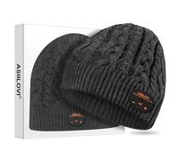 ASIILOVI Gorro de Invierno con Bluetooth 5.0, inalámbrico, con micrófono Integrado Desmontable y Altavoces estéreo HD para Exteriores, Unisex (02-Charcoal)