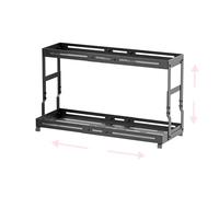 Asiingkel Estantería de metal resistente ajustable, organizador de 2 niveles, adecuado para encimera de cocina, baño, mesa de maquillaje, tienda de cuidado de la piel grande, etc