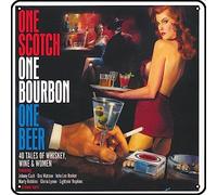 ASIOADWNA Cartel de metal con texto en inglés "One Scotch, One Bourbon, One Beer: 40 Tales of Whisky, Wine & Woman" para decoración de pared con música rock vintage, para decoración de pared, para