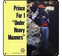 ASIOADWNA Cartel de metal con texto "Prince Far I - Under Heavy Manners", estilo vintage, música rock, decoración de pared, cueva, para gimnasio, piscina, bar, baño, garaje, pub, póster de 30,5 x 30,5