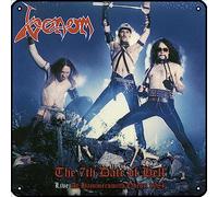 ASIOADWNA Venom - The 7th Date Of Hell: Live At Hammersmith Odeon 1984 - Letreros de metal vintage con música rock, decoración de pared, letrero de lata para gimnasio, piscina, bar, baño, garaje, pub