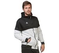 Asioka 183/17 Chaqueta de Chándal con Capucha, Hombre, Blanco/Negro, M