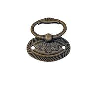 ASIORI Tiradores de armario, tirador de cajón, paquete de 6 tiradores de cajón de bronce antiguo de estilo chino, tirador circular de armario de aleación de Zinc dorado (47*31mm)