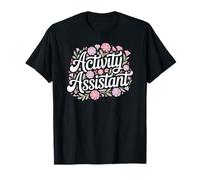 Asistente de Actividades, Lindo Trabajo Floral Divertido y Carrera Camiseta