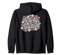 Asistente de Actividades, Lindo Trabajo Floral Divertido y Carrera Sudadera con Capucha