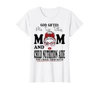 Asistente de nutrición para mamá e Hijo Día de la Madre Doble bendición Camiseta