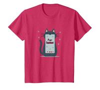 Asistente de ronroneo: Lindo diseño de teléfono Inteligente de Gato para Amantes de Las Camiseta, Niños, Rojo Jaspeado, 2 años