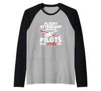 Asistente de Vuelo Tripulación de Cabina Aviación Aviación Azafata Camiseta Manga Raglan