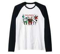 Asistente higienista navideño del Equipo Dental Festivo Camiseta Manga Raglan