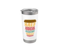 Asistente Judicial Mitad Café Asistente Judicial Divertido Vaso térmico de acero inoxidable de doble pared