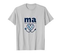 Asistente médico: MA Haciendo Que los médicos se vean Bien Humor Camiseta, Hombre, Plata, M