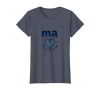 Asistente médico: MA Haciendo Que los médicos se vean Bien Humor Camiseta, Mujer, Azul Jaspeado, M