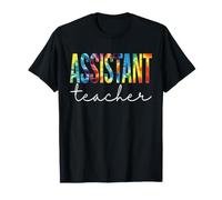 Asistente Profesor de Regreso a Clases teñido Anudado Retro arcoíris Camiseta