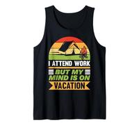 ASISTO AL TRABAJO PERO MI MENTE ESTÁ EN EL DISEÑO DE VACACIONES Camiseta sin Mangas