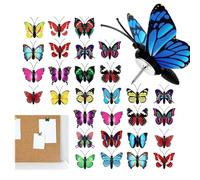 ASISUN 30 pines para tablón de anuncios, color 3D mariposas, bonitas chinchetas para placa de corcho, tablón negro, tarjeta de pared, calendario, fotografía, suministros de oficina