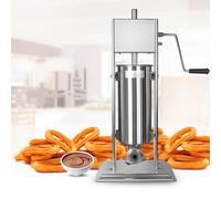 Asiwnshw Máquina Manual para Hacer Churros españoles Máquina para rosquillas Máquina de llenado Vertical de Acero Inoxidable Máquina para Hacer postres Manivela Máquina para Frutas Latinas
