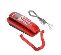 Asixx Teléfono Fijo, Teléfono Fijo Montaje En Pared, Teléfonos Fijos Sobremesa, Identificación de Llamadas Estándar FSK/DTMF, Etc(Rojo)