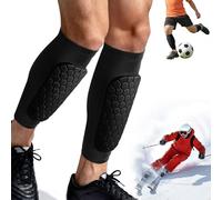Asixxsix 1 par de Espinilleras de Fútbol, amortiguación Beehive EVA (Black)