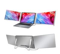 Asixxsix 15.6 Extensor De Pantalla Triple para Portátil, Monitor Portátil Fhd 1080p con Rotación De 360° Pantalla De Viaje Plug and Play para Portátiles De 12 a 18,5 Pulgadas