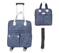 Asixxsix 2 en 1 Maleta Suave Liviana, Equipaje de Transporte de Moda de Moda, Manejo Telescópico, Manejo Telescópico, Rueda, Equipaje de Viaje Aprobado por la Aerolínea, 40x35cm Azul