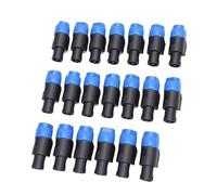 Asixxsix 20 Conectores de Altavoz de 4 Polos con Bloqueo Giratorio, Conector NL4FC, Enchufe de Altavoz de Audio con Abrazadera y Adaptador de 1/4 de Pulgada, para Amplificador (20PCS)