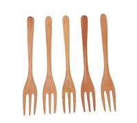 Asixxsix 5 Tenedores de Madera, Tenedores de Cena de Ensalada de Madera Japonesa de 7,5 Pulgadas, Juego de Cubiertos de Reutilizables para Cocinar, Agitar, Comer para Acampar,