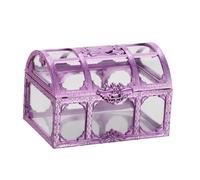 Asixxsix 9 X 6,3 X 2,4 Cm Cajas del Tesoro Transparentes, Juego de Cajas Pequeñas de Plástico para Regalos con Acabado Galvanizado, del (9x6,3x6cm/3,54x2,48x2,36 pulgadas 40 g/unidad)