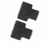 Asixxsix Adaptador de Cable Ethernet de 2 Piezas, Conector LAN, Extensor de Cable, Divisor, Interfaz Hembra RJ45, 1 a 2 Puertos, Negro, para Televisores, Decodificadores (Black)