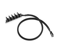 Asixxsix Adaptador de Concentrador de Ventilador PWM de 4 Pines para PC con 5 Puertos, Expande un Encabezado de Placa Base, Concentrador Negro de Nailon para Ventiladores de CPU