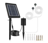 Asixxsix Aireador Solar para Estanque, Batería de Respaldo de 2200 MAh, 3 Modos IP55, Aireador de Estanque con Energía Solar a Prueba de Agua, Bomba para con Manguera de Piedra de Burbujas para